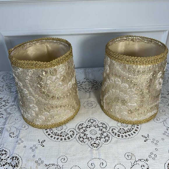 Vintage gold Baroque style lampshades - Picture 3 of 10